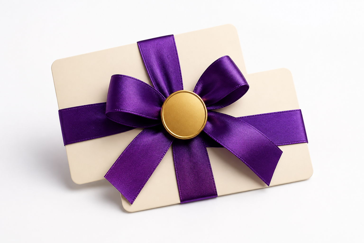 Two loyalty cards tied together as a referral gift