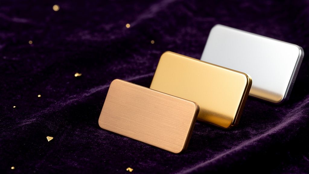 Copper, gold and silver membership cards
